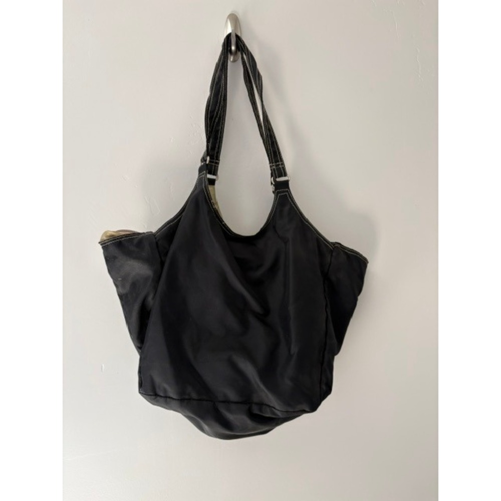 Vintage Avon Lite Weights Black Nylon Tote Bag Contrast Stitch Shoulder Bag - Picture 2 of 8